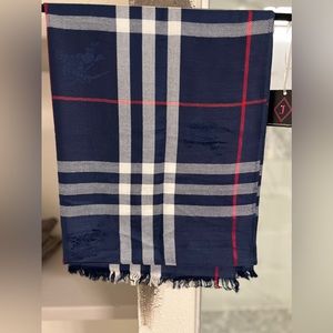 Red/Navy Burberry Scarf